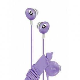 iLuv iEP311PUR The Bean In-Ear Stereo Earphone with Volume Control - Purple