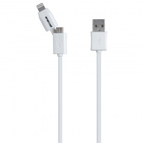 Enercell 2-in-1 USB Cable (Lightning/Micro USB) (White)