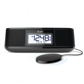 iLuv TimeShaker Micro (TSMICROVE) Bluetooth® FM Stereo Clock Radio with USB Charging and Pillow Shaker