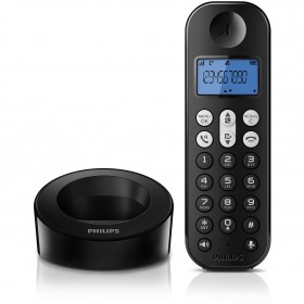 Philips D1211B/63 Cordless phone with a speaker,Color Black