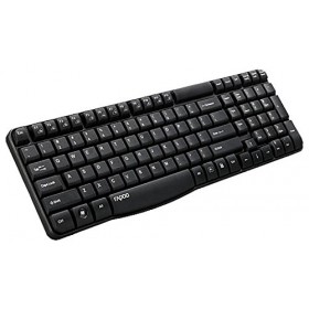 رابو (E1050) لوحة مفاتيح لاسلكية تدعم الكتابة باللغة العربية ذات لون أسود