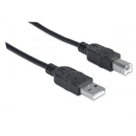 MANHATTAN 333368 Hi-Speed USB Device Cable Male Type A / Male Type B, 1.8 m (6 ft.), Black 