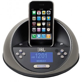 JBL OT-MICROBLK1T On Time Micro Loudspeaker dock and clock radio for iPod and iPhone, Black, 18005001