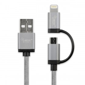 Iconz IMN-ULC02T Special Mfi 2 in 1 Lightning + USB Cable with Aluminum Compact Plug 1.2m