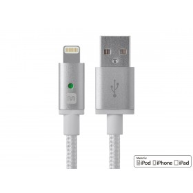 MonoPrice 12868 Luxe Series Apple MFi Certified Lightning to USB Charge and Sync Cable, 3ft White