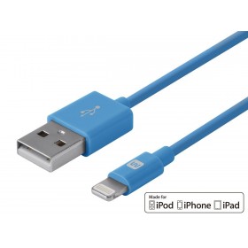 MonoPrice 12889 Select Series Apple MFi Certified Lightning to USB Charge & Sync Cable, 3-inch Blue