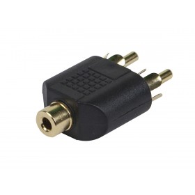 MonoPrice 7198 3.5mm Stereo Jack to 2 RCA Plug Splitter Adapter - Gold Plated