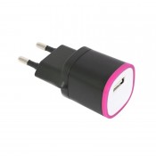 OMEGA OUCBWP WALL CHARGER USB 5V 1,5A BLACK/WHITE/PINK [42893]