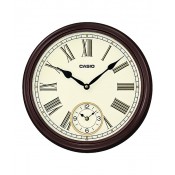 CASIO IQ-65-5DF ANALOG WALL CLOCK, BROWN