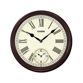 CASIO IQ-65-5DF ANALOG WALL CLOCK, BROWN