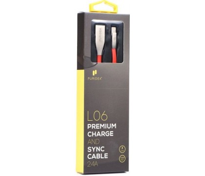 PURIDEA L06-LT-RED FLAT LIGHTNING CABLE 1M 