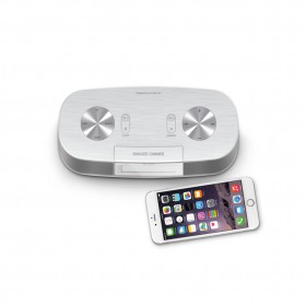 iLuv TSMICROUL TIMESHAKER MICRO Wireless Bluetooth® dual alarm clock speaker with pillow shaker, FM radio setting, and USB charging port