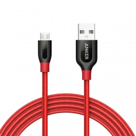 ANKER A8143H91 POWER LINE+ USB TO MICRO CABLE 6FT ,RED