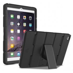 ILUV AP6LAYUBK LAYUP-RUGGED DUAL MATERIAL CASE WITH HAND STRAP & KICK STAND FOR IPAD AIR 2