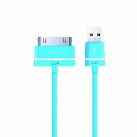 iLuv ICB21BLU Premium Charge/Sync Cable A 3 ft long 30-pin cable can charge and sync your Apple 30-pin devices with your Mac or Windows PC