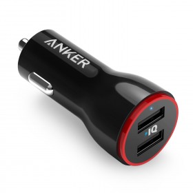 Anker A2310011 PowerDrive 2 Ports 24W Dual USB Car Charger, Black