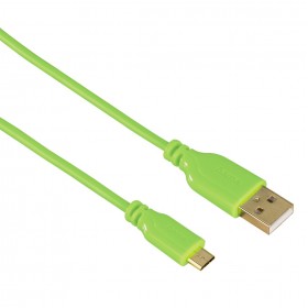 Hama 00135702 Flexi-Slim Micro USB Cable, gold-plated, twist-proof,0.75 m , Green