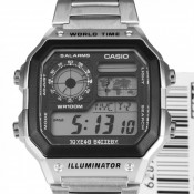 Casio AE-1200WHD-1AVDF+K Men Silver Stainless-Steel Quartz Watch with Digital Dial