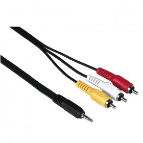 Hama 00043119 Video Connection Cable,4-pin 3.5 mm Jack Plug-3 RCA (phono) Plugs,1.5m