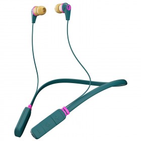 Skullcandy S2IKW-J594 Ink'd Bluetooth Wireless Earbuds with Mic, Pink/Pink/Pine
