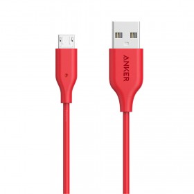 ANKER A8142H91RED POWER LINE + USB TO MICRO CABLE 3FT 