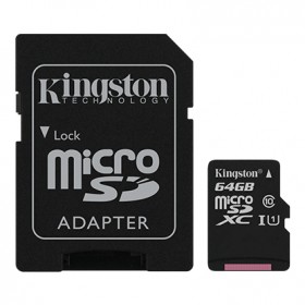 كينجستون (SDCS/64GB) كارت ميمورى مايكرو إس دى الفئة 10 وذو مساحة 64 جيجا بايت