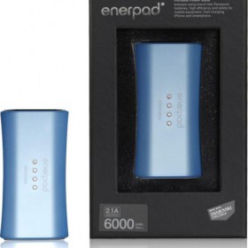 ENERPAD POWER BANK SV-6000 BLUE & Furnished and decorated with Swarovski Zirconia