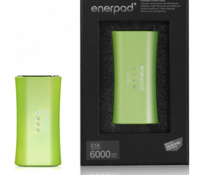 ENERPAD POWER BANK SV-6000 GREEN & Furnished and decorated with Swarovski Zirconia