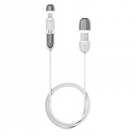 PURO FPCMICROAPLTWHI USB cable - USB cables (USB A, Micro-USB B/Lightning, Male/Male) White