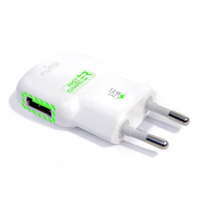 Puro P-FCMTCUSB24 Fast Charger 2.4A W/usb Port FCMTCUSB24, White