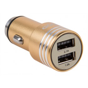 GOLF GF-C06 MOBILE CAR CHARGER DUAL USB, GOLD