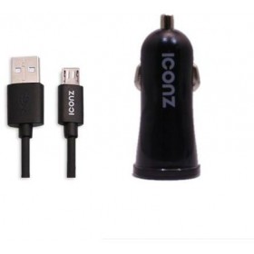 Iconz ICCR224k Micro USB Car Charging Kit, Black