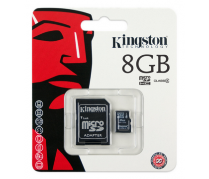 Kingston MICRO SD8GB (SDHC) CLASS 4 CARD+ADAPTER SDC4/8GB