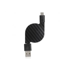 Enercell Retractable USB to Micro-USB Cable (Black Carbon)