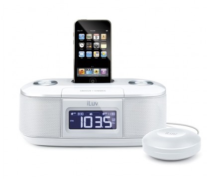 iLuv Vibro I Desktop Alarm Clock with Bed Shaker for your iPod (White)